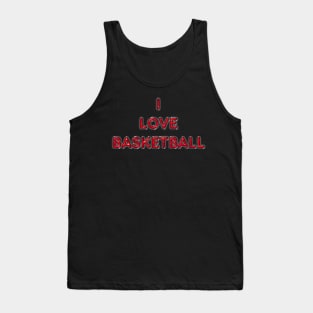 I Love Basketball - Red Tank Top